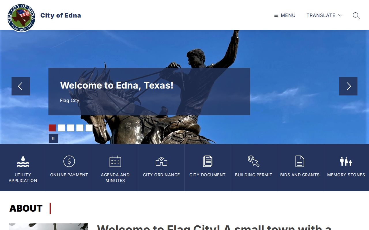 Edna warrant records in Jackson County, City of Edna homepage and contact context